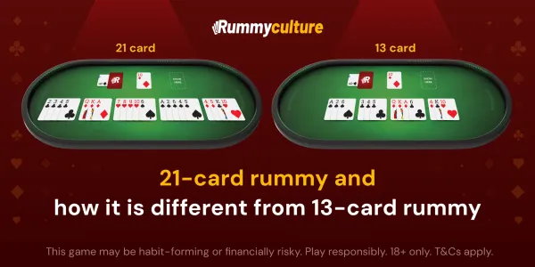 21 Card Rummy vs 13 Card Rummy gameplay