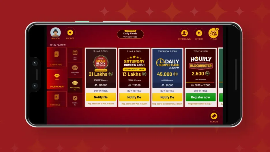 Real Cash Rummy Tournaments on RummyCulture