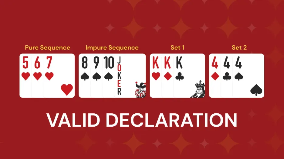 Formation of Set and Sequence in 13 Card Rummy