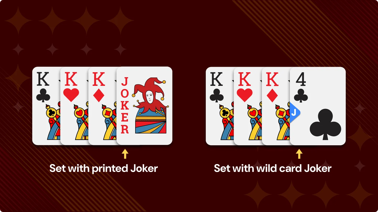 Using Joker cards to create quadruple set